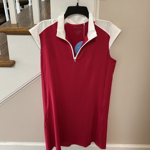 SanSoleil XL NEW Women's Red Sleeveless Dress UV 50 - Picture 3 of 15